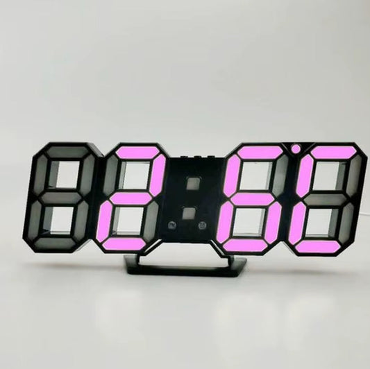 3D LED Wall Clock Modern Design Digital Table Clock Alarm Nightlight Saat Reloj De Pared Watch for Home Living Room Decoration